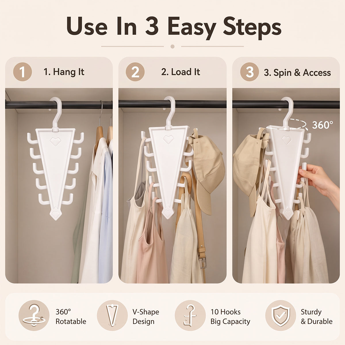 Rotating 12-Slot Accessory Hanger - product image 1