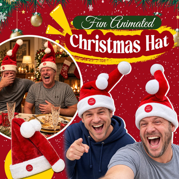 Animated Santa Hat with Moving Decoration