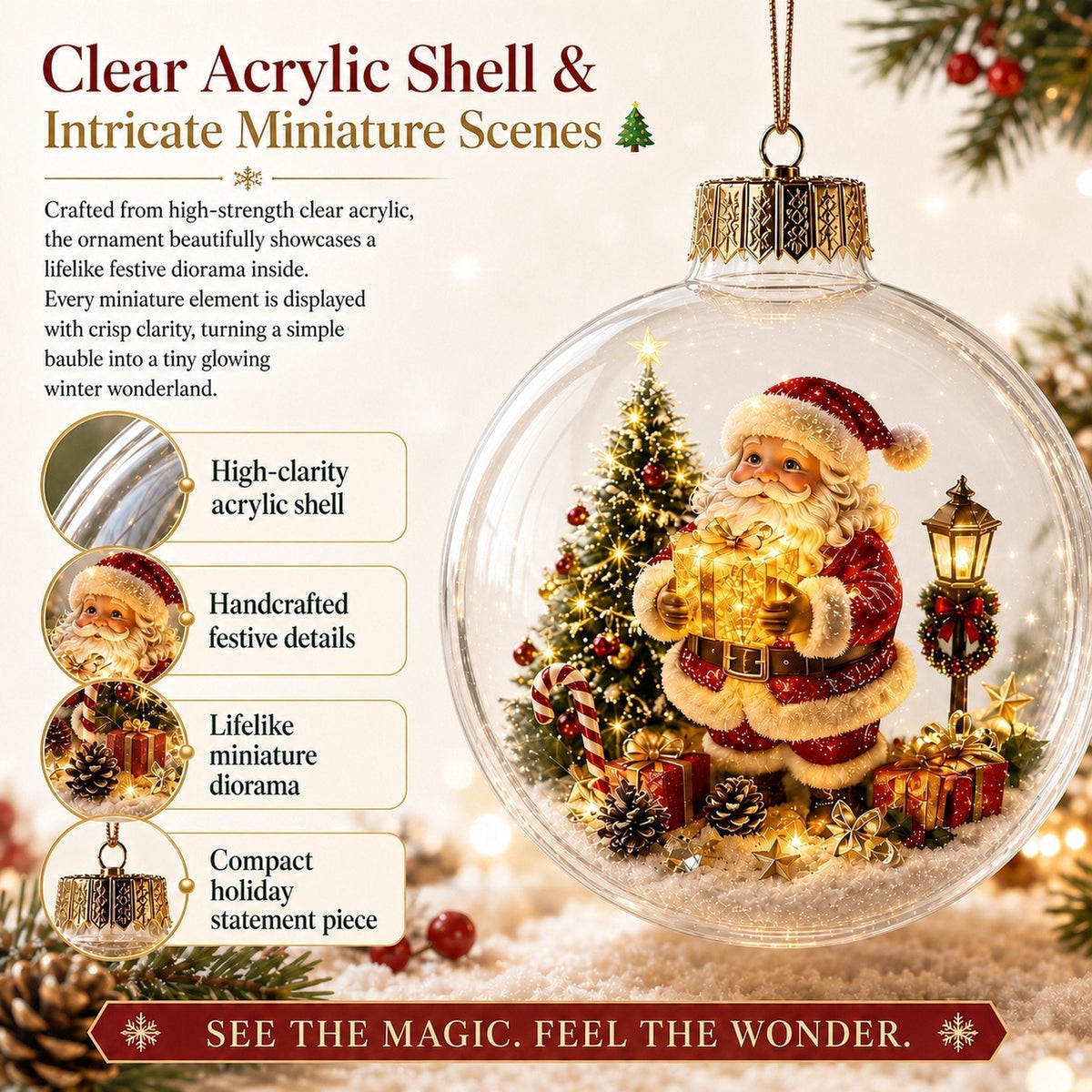 Glowing Christmas Diorama Ornament - product image 6