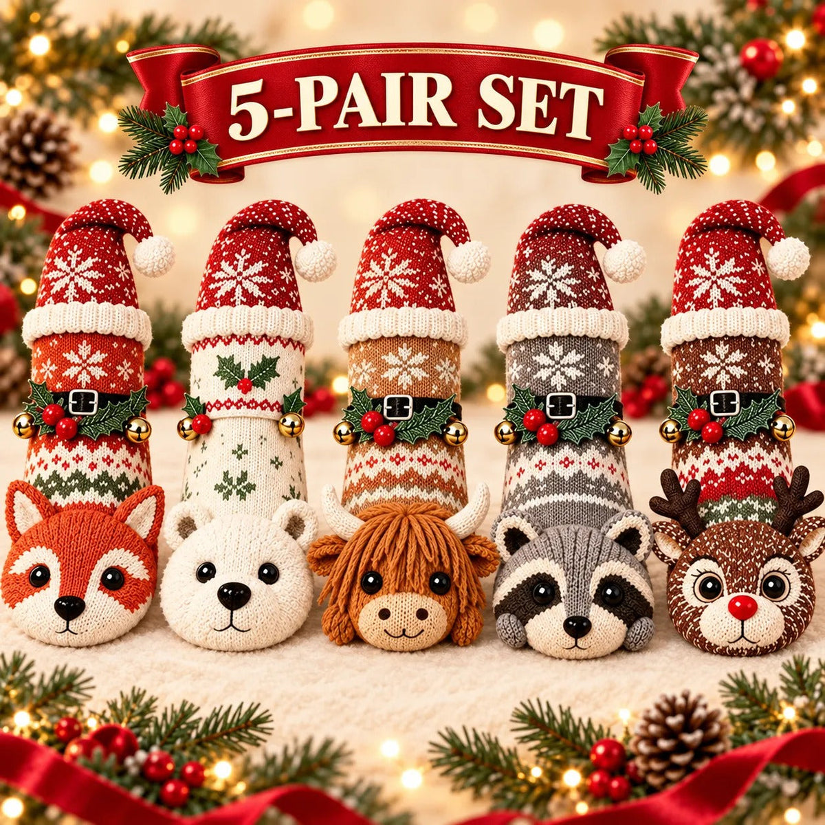 3D Knit Christmas Animal Slipper Socks - product image 10