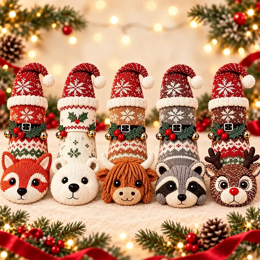 3D Knit Christmas Animal Slipper Socks - product image 1