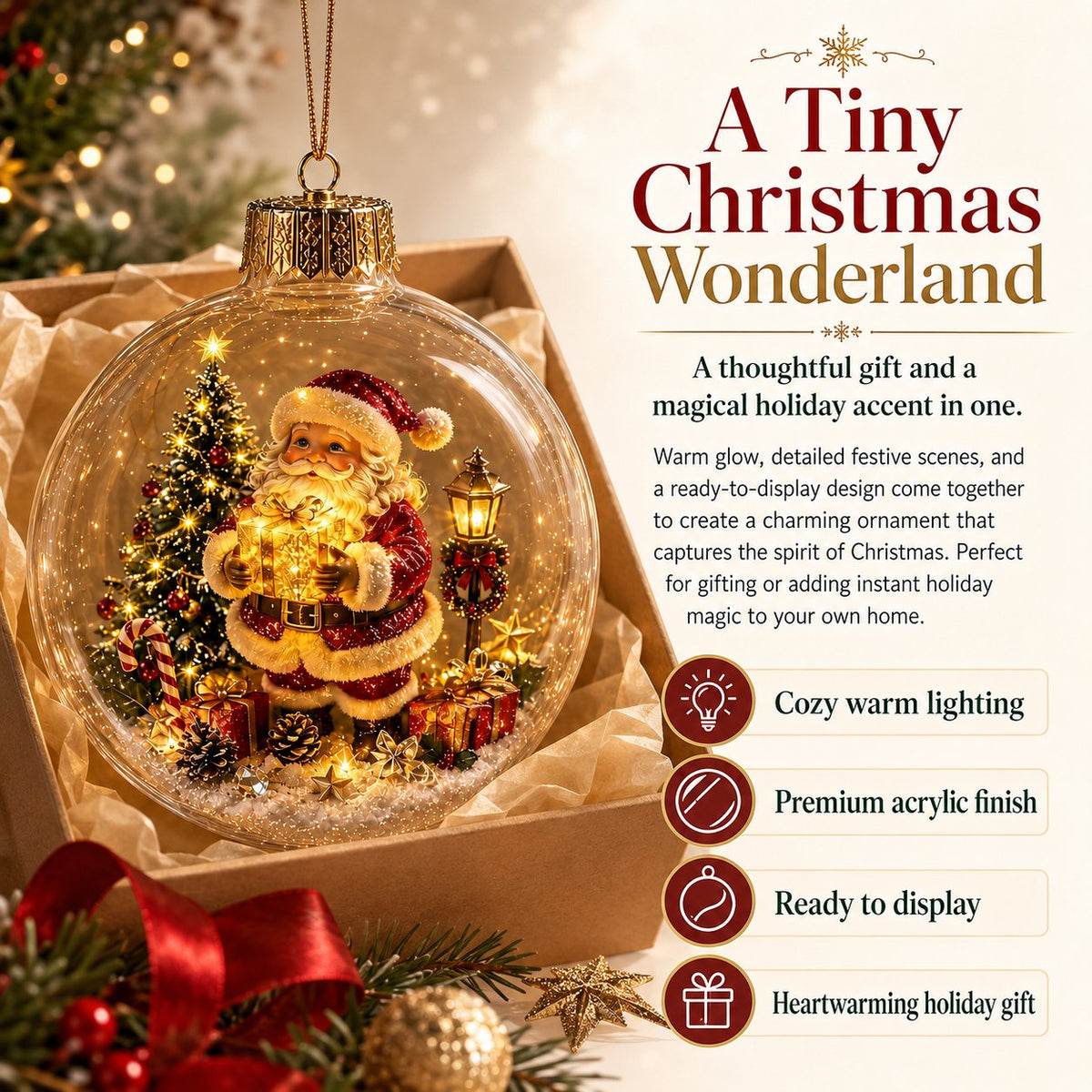 Glowing Christmas Diorama Ornament - product image 2