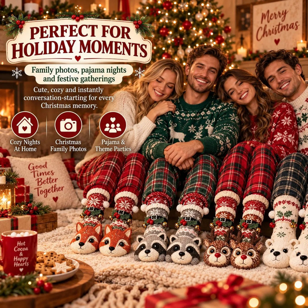 3D Knit Christmas Animal Slipper Socks - product image 5