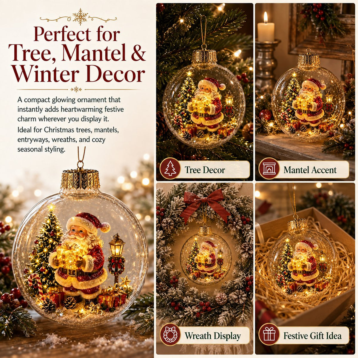 Glowing Christmas Diorama Ornament - product image 3