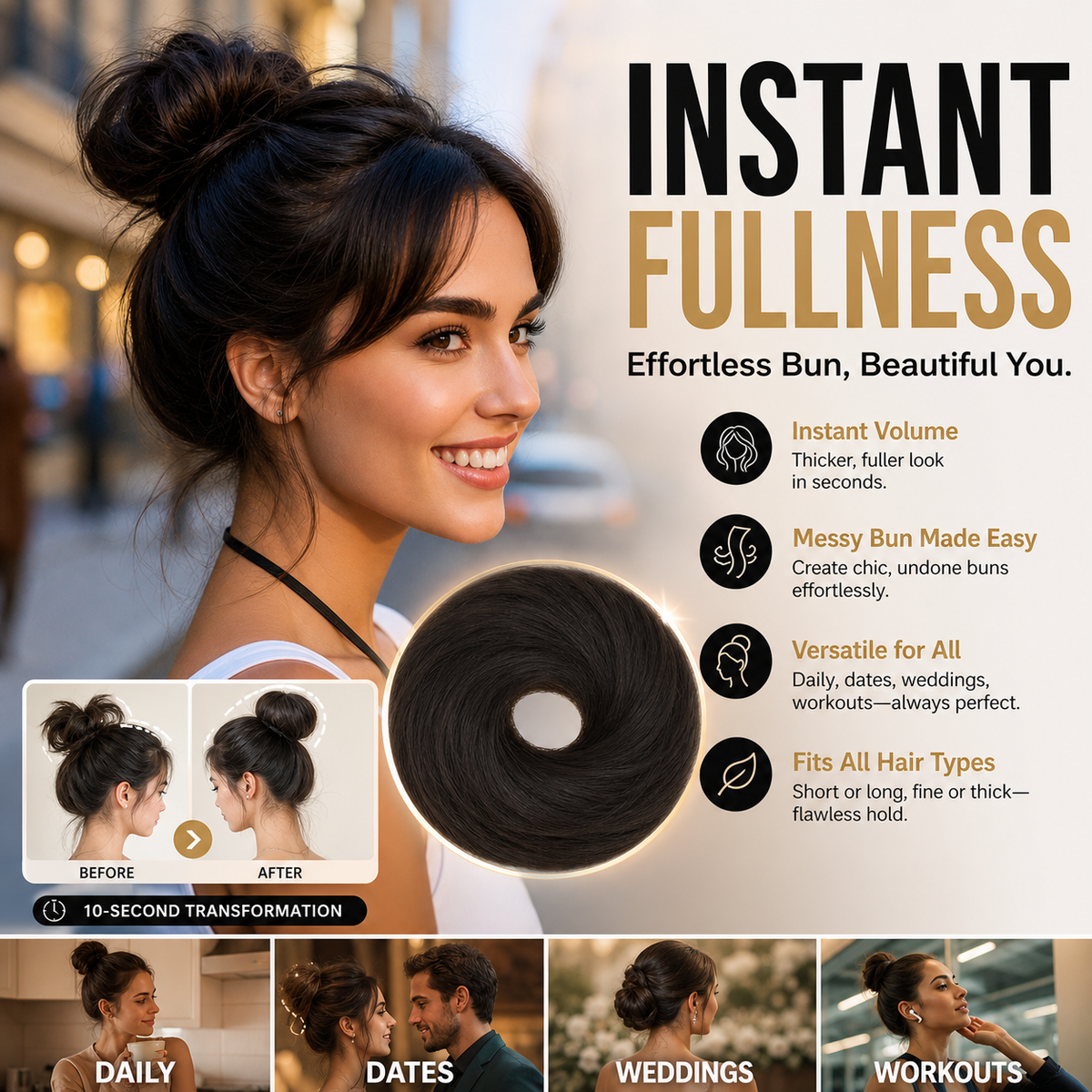 Synthetic Hair Bun Extension - product image 2
