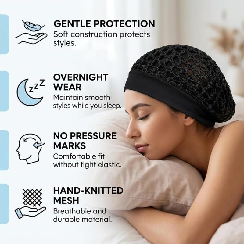 Stretchy Wide-Edge Sleeping Cap Set – 3 Pieces - product image 3