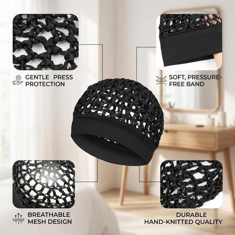 Stretchy Wide-Edge Sleeping Cap Set – 3 Pieces - product image 9