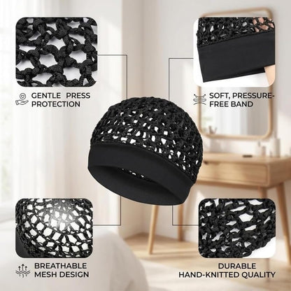 Stretchy Wide-Edge Sleeping Cap Set – 3 Pieces - product image 9