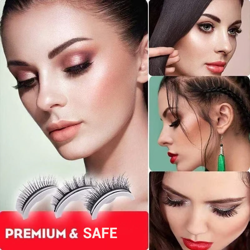 Reusable Self-Adhesive False Eyelashes – 3-Pair Set - product image 6