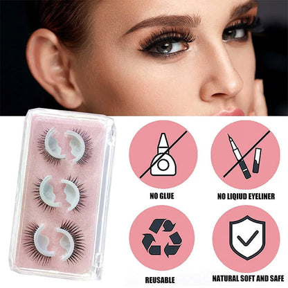 Reusable Self-Adhesive False Eyelashes – 3-Pair Set - product image 8