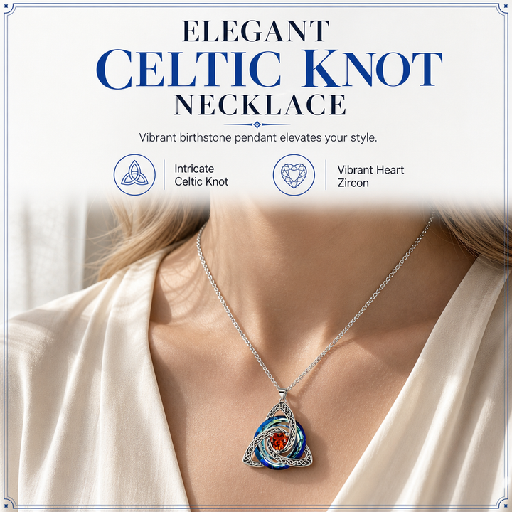 Celtic Knot Color Zircon Pendant Necklace